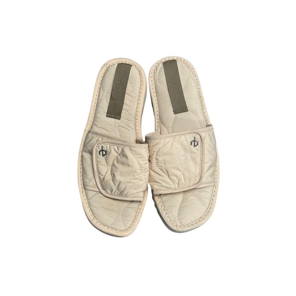 Rag & Bone Eira Quilted Slides Buff Sand Neutral Sandal Size 36/6